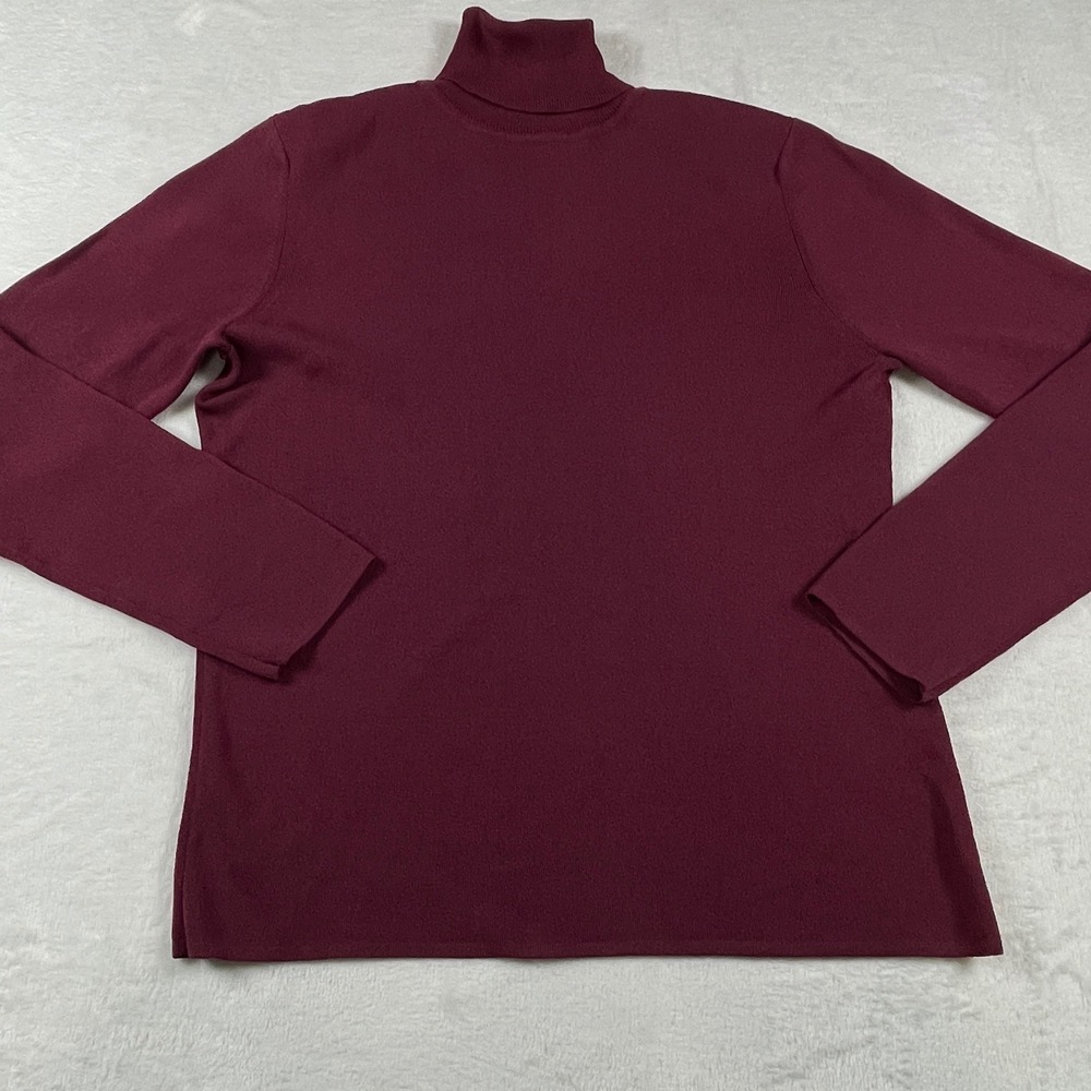 Cable & Gauge Womens XL Burgundy Turtleneck Long Sleeve Viscose Blend Sweater
